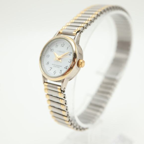 Carriage by Timex Womens Two Tone Watch 22mm Expansion Band w New Battery - Picture 9 of 12